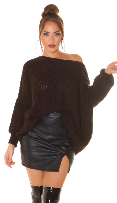 oversized knit jumper Brown